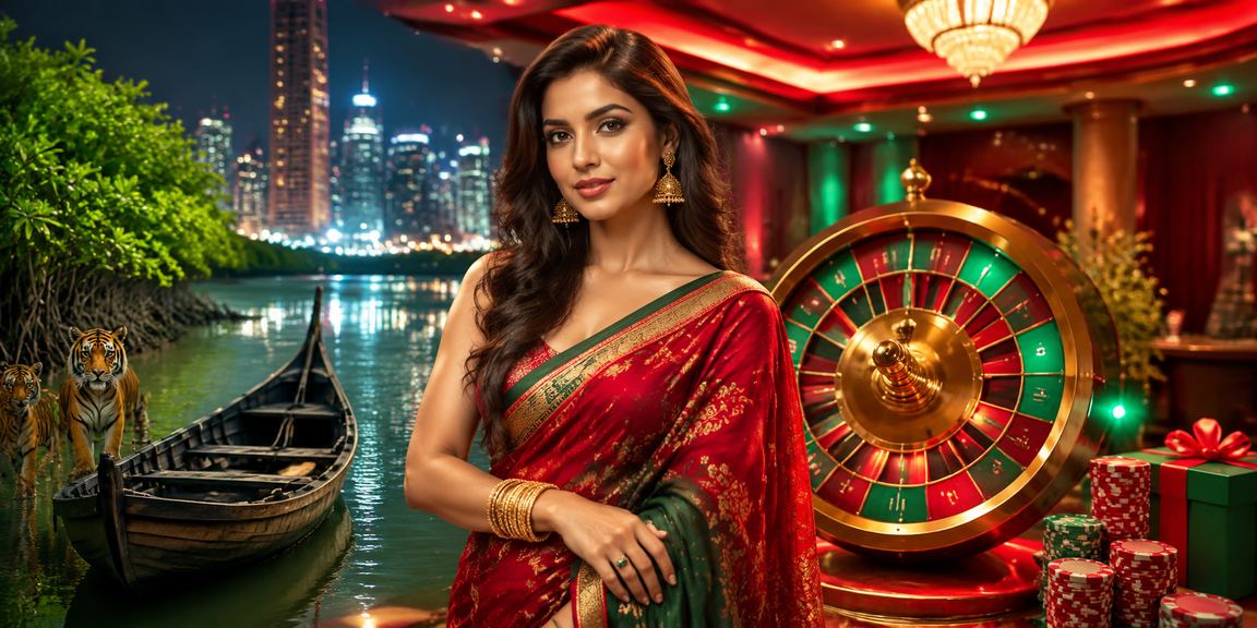 সুন্দরবনের পটভূমিতে রুলেটের লাল-সবুজ রঙের উত্তেজনাপূর্ণ মুহূর্ত